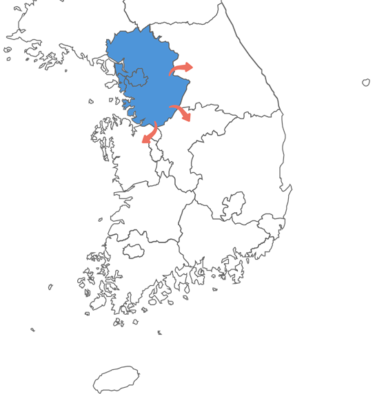 서비스 제공 지역 안내 지도